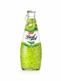 Wholesale Fruit Juice Basil seed drink Kiwi flavour in Glass